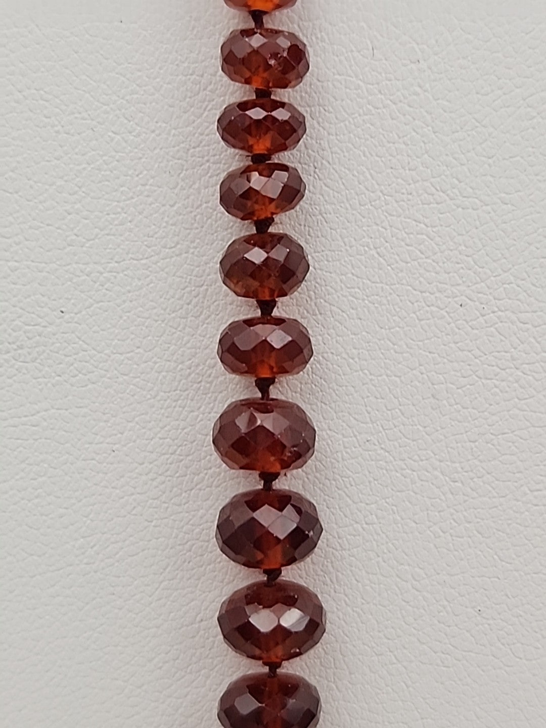 Faceted Rondele Hessonite Garnet Vermeil Graduated Vintage 26" Necklace
