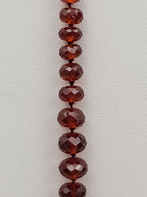 Faceted Rondele Hessonite Garnet Vermeil Graduated Vintage 26" Necklace
