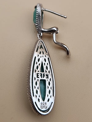 EFFY Faceted Amazonite Pear Shape/Sterling Silver Dangle/Drop Earrings