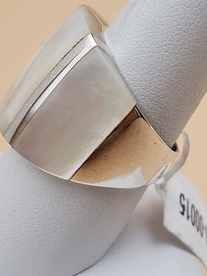 M.O.P./Sterling Silver Panel Bracelet/Inlaid M.O.P. Sterling Ring Size 8