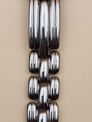 CAPEZIO 1980's Silver Tone/Black Dial Analog Watch NEW BATTERY