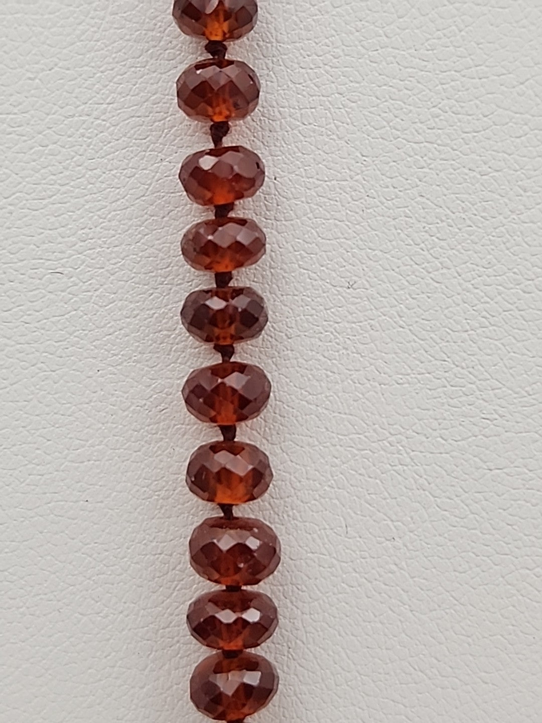 Faceted Rondele Hessonite Garnet Vermeil Graduated Vintage 26" Necklace