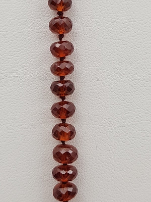 Faceted Rondele Hessonite Garnet Vermeil Graduated Vintage 26" Necklace