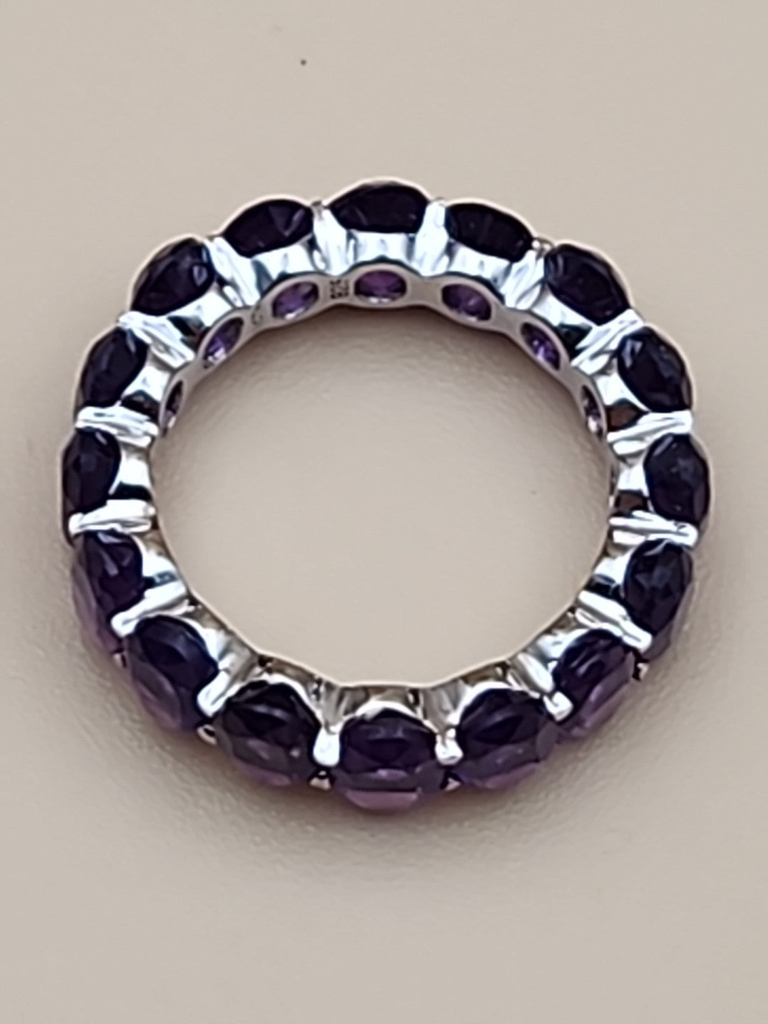 Amethyst/Sterling Silver Eternity Ring Size 6