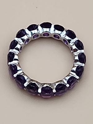 Amethyst/Sterling Silver Eternity Ring Size 6