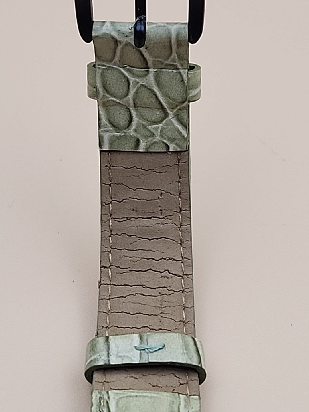 CROTON Green Leather Band/Chronograph/Water Resistant Gemmed Womens Watch