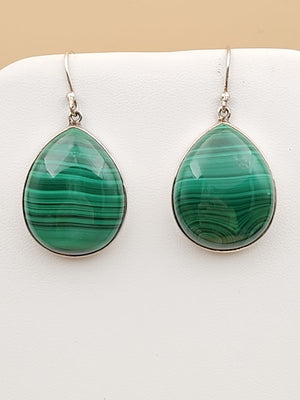 HSN Malachite/Sterling Silver Beaded Adjustable 24" Necklace & Earring Set