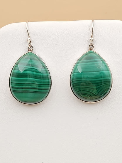 HSN Malachite/Sterling Silver Beaded Adjustable 24" Necklace & Earring Set