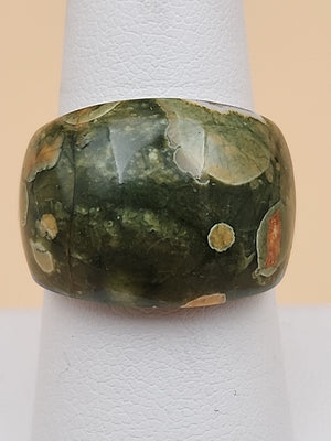 Rainforest Jasper/Sterling Silver Ring Size 8