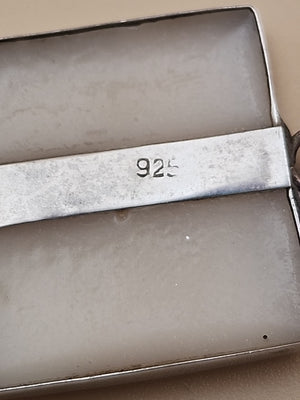 M.O.P./Sterling Silver Panel Bracelet/Inlaid M.O.P. Sterling Ring Size 8