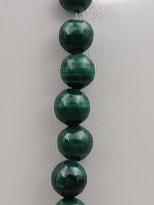 HSN Malachite/Sterling Silver Beaded Adjustable 24" Necklace & Earring Set