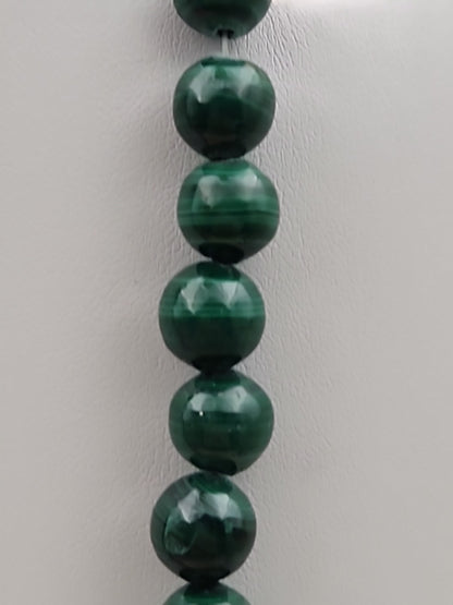 HSN Malachite/Sterling Silver Beaded Adjustable 24" Necklace & Earring Set
