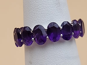 Amethyst/Sterling Silver Eternity Ring Size 6