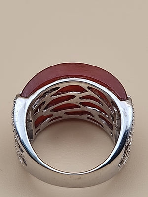 Carnelion Agate-Aqeeq/Sterling Silver Ring Size 8