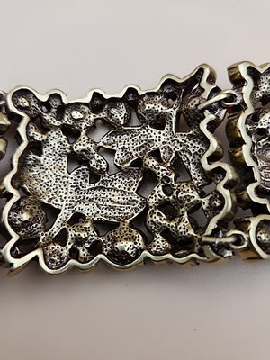HEIDI DAUS Multi Color Faceted Swarovski Crystal/Dragonfly Panel Bracelet