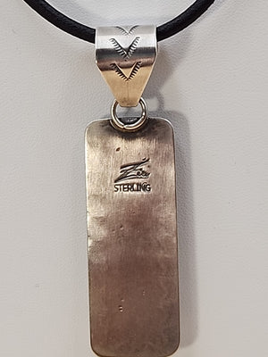 TONY YAZZIE N.A.  NAVAJO Spiny Oyster/Turquoise/Sterling Silver Pendant