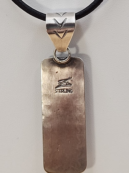 TONY YAZZIE N.A.  NAVAJO Spiny Oyster/Turquoise/Sterling Silver Pendant