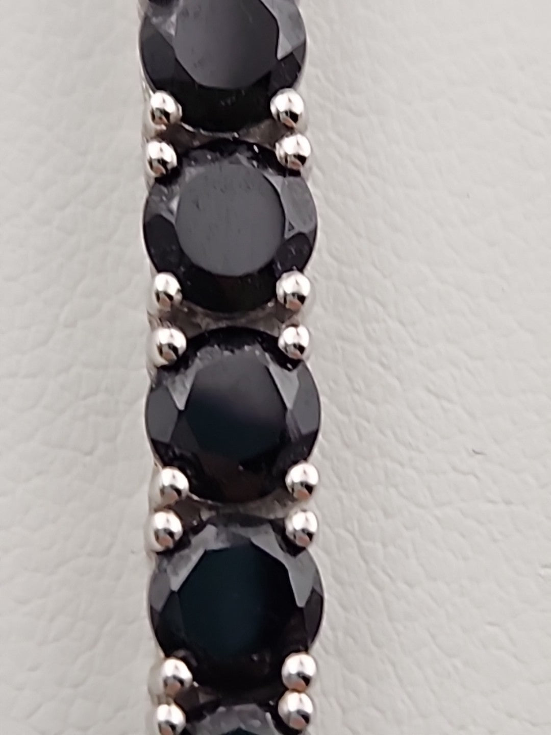 Black Onyx/Sterling Silver 18" Tennis Necklace