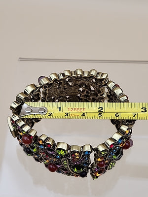 HEIDI DAUS Multi Color Faceted Swarovski Crystal/Dragonfly Panel Bracelet