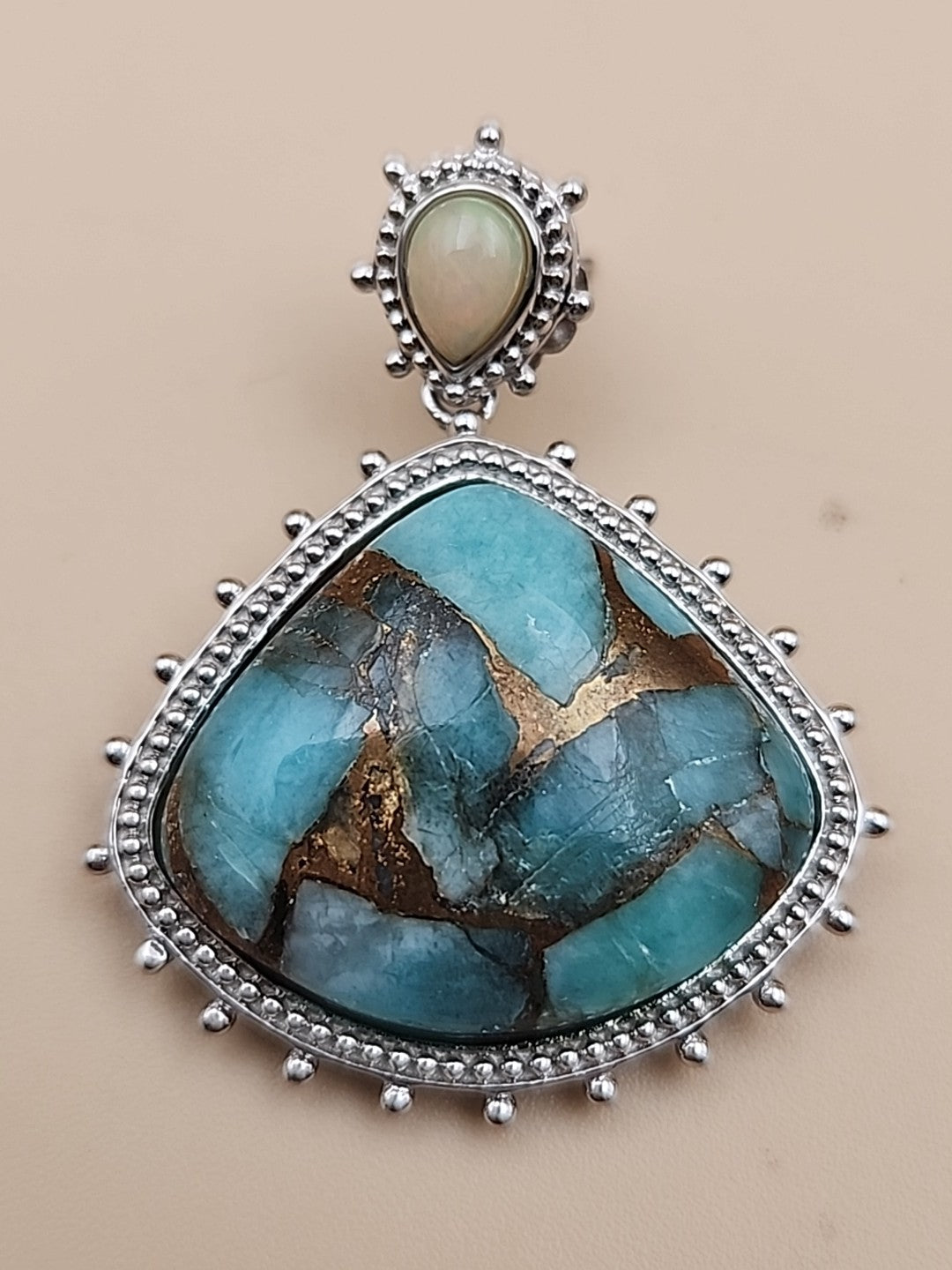 DALLAS PRINCE Amazonite/Opal/Sterling Silver Dangle Earrings