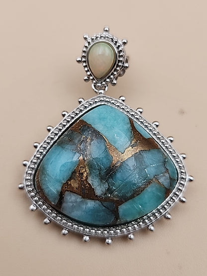 DALLAS PRINCE Amazonite/Opal/Sterling Silver Dangle Earrings