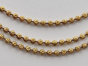 Italian Moon Cut/Gold Plated/Sterling Silver/30" Ball Bead Chain Necklace