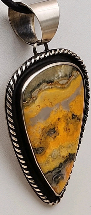 CHIMNEY BUTTE NAVAJO Bumblebee Jasper/Sterling Silver Pendant