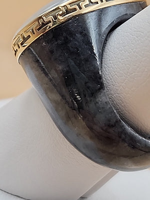 Vienesse Mother Of Pearl/14k Gold/Larkavite Stone Ring Size 8