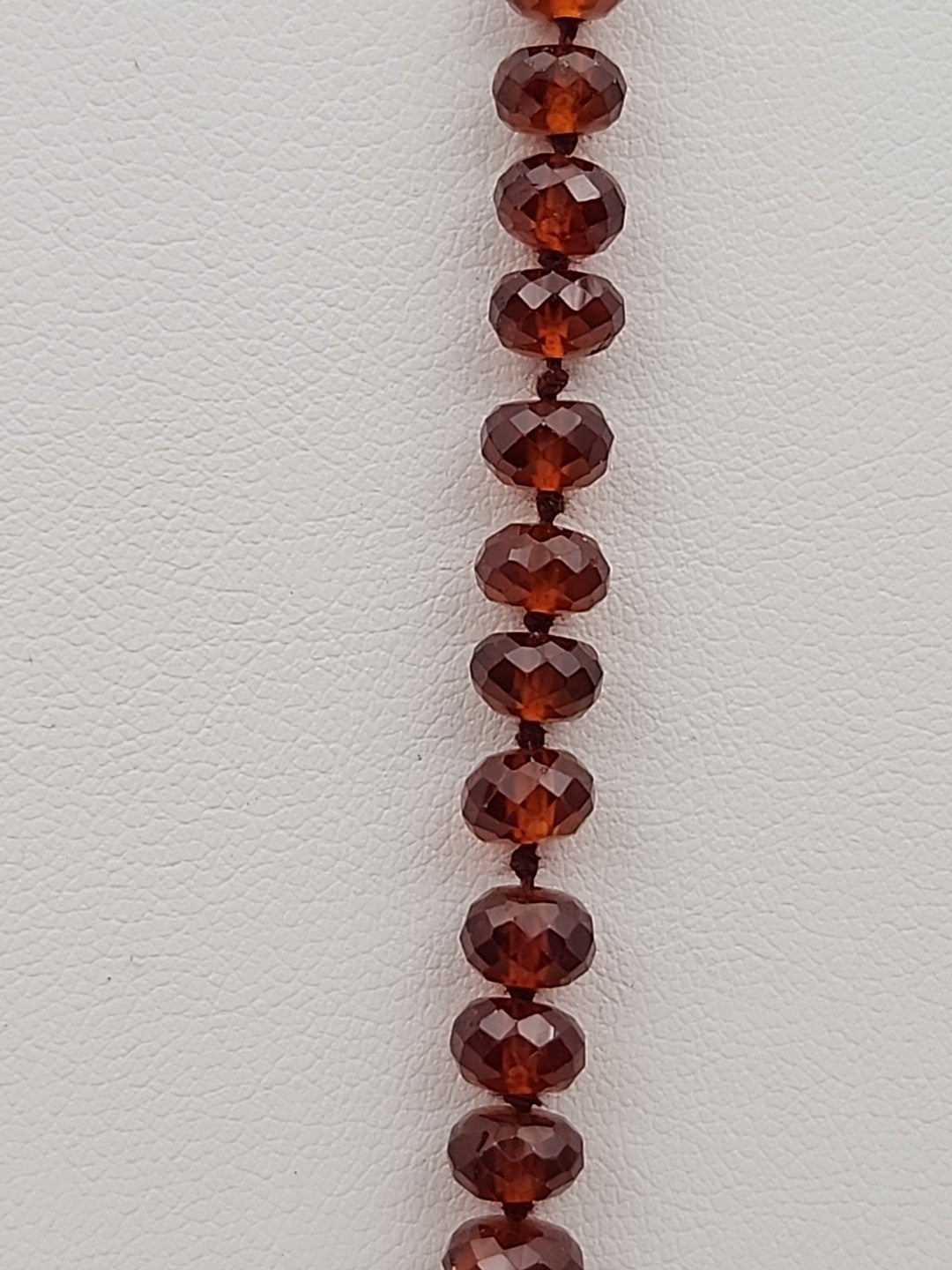 Faceted Rondele Hessonite Garnet Vermeil Graduated Vintage 26" Necklace