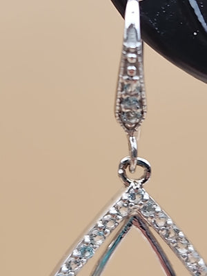 Amethyst/Rose Quartz/White Quartz/Sterling Silver Teardrop Drop/Dangle Earrings