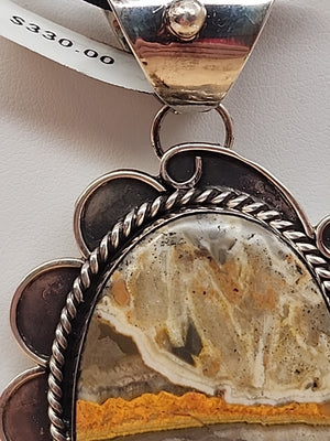 GARY NEZ NAVAJO Bumblebee Jasper/Sterling Silver Pendant