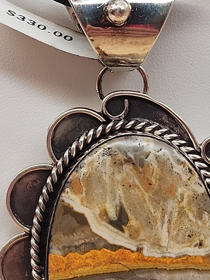 GARY NEZ NAVAJO Bumblebee Jasper/Sterling Silver Pendant
