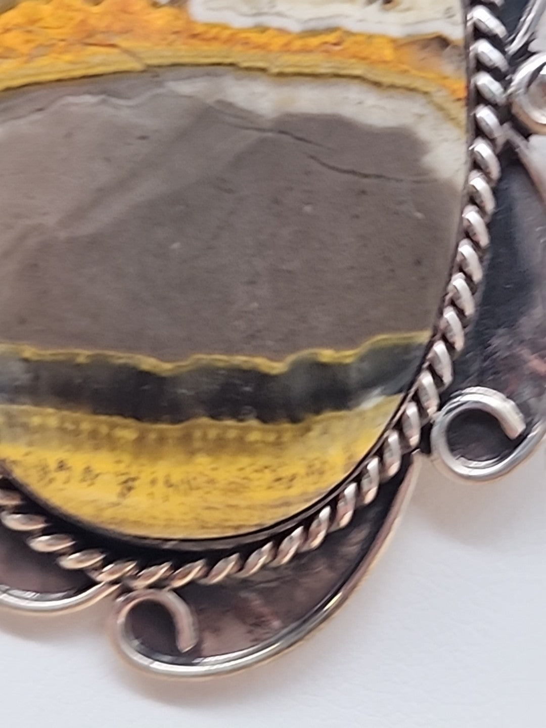 GARY NEZ NAVAJO Bumblebee Jasper/Sterling Silver Pendant