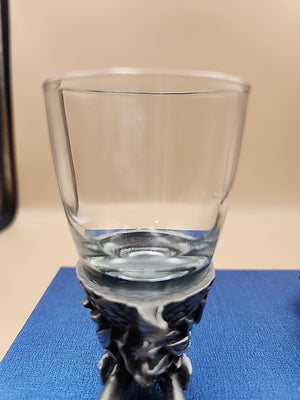 5IVESIS Set Of 2 Pewter Dragons Head Shot Glasses