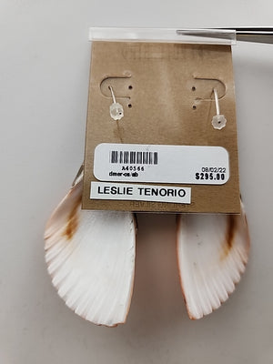 LESLIE TENORIO SANTO DOMINGO Sterling Silver Abalone Inlaid On Shell Earrings