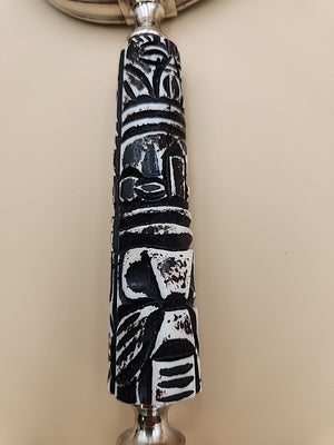 Silver Tone/Resin Handle With Ethnic Carvings Magnifying Glass