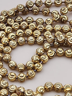 Italian Moon Cut/Gold Plated/Sterling Silver/30" Ball Bead Chain Necklace