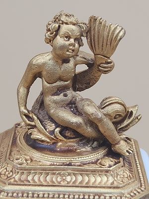 LIMOGES Peint A La Main #2559 Of 3400 Limited Edition Gilt Bronze Trinket Box