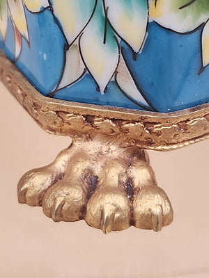 LIMOGES Peint A La Main #2559 Of 3400 Limited Edition Gilt Bronze Trinket Box