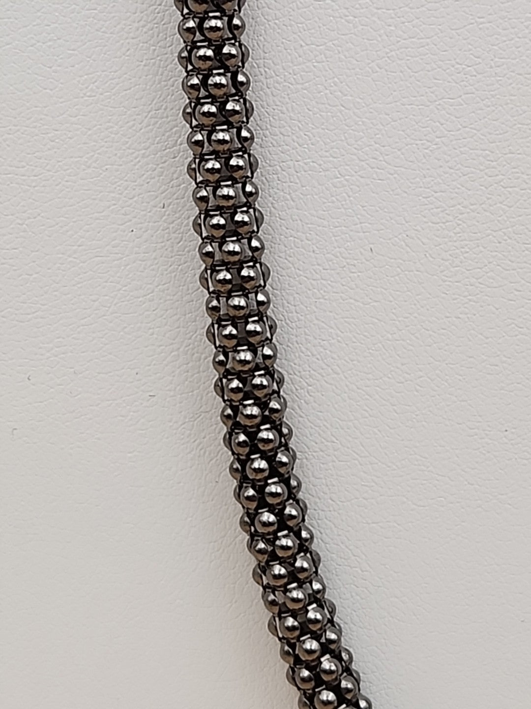 MILOR ITALY/Black Rhodium Over Sterling Silver 30"-32" Popcorn Necklace