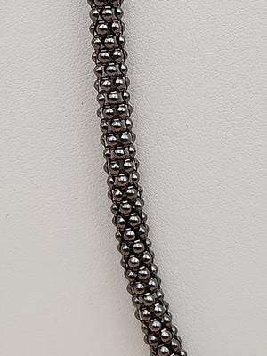 MILOR ITALY/Black Rhodium Over Sterling Silver 30"-32" Popcorn Necklace