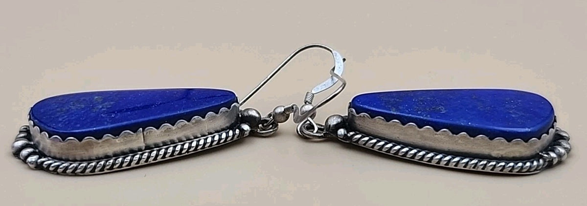 ELOISE KEE NAVAJO  Lapis Lazuli/Sterling Silver Dangle Earrings