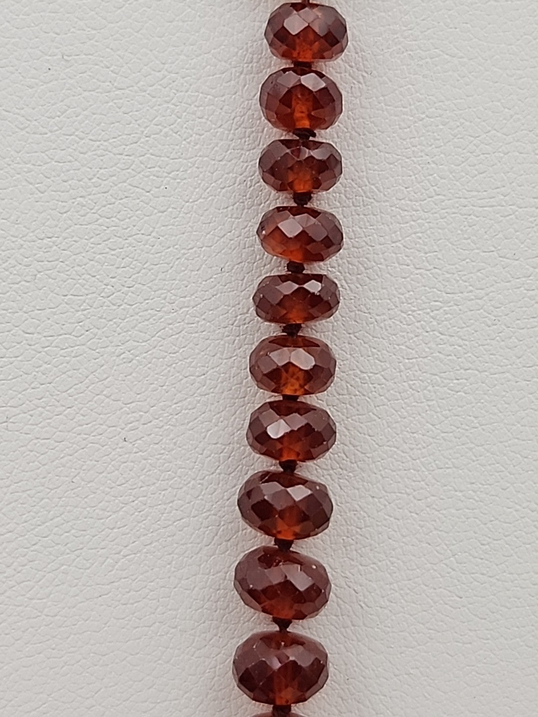 Faceted Rondele Hessonite Garnet Vermeil Graduated Vintage 26" Necklace