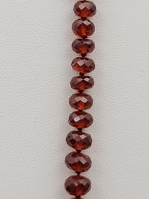 Faceted Rondele Hessonite Garnet Vermeil Graduated Vintage 26" Necklace