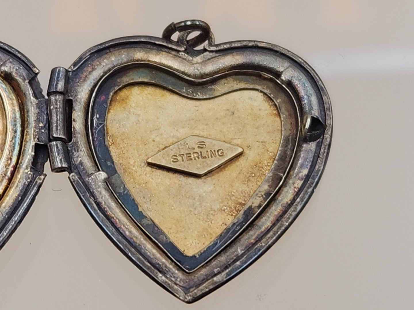 L.S. AND COMPANY Diamond/Sterling Silver/ Antique WWII Sweetheart Locket