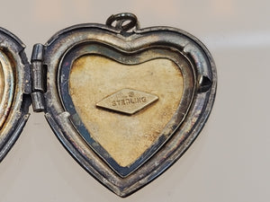 L.S. AND COMPANY Diamond/Sterling Silver/ Antique WWII Sweetheart Locket