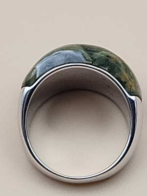 Rainforest Jasper/Sterling Silver Ring Size 8