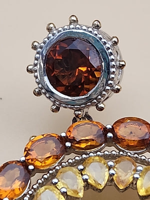 DALLAS PRINCE Yellow/Orange Citrine Drop/Dangle Hoop Earrings