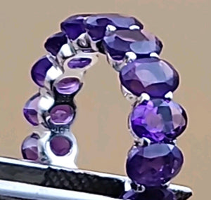 Amethyst/Sterling Silver Eternity Ring Size 6