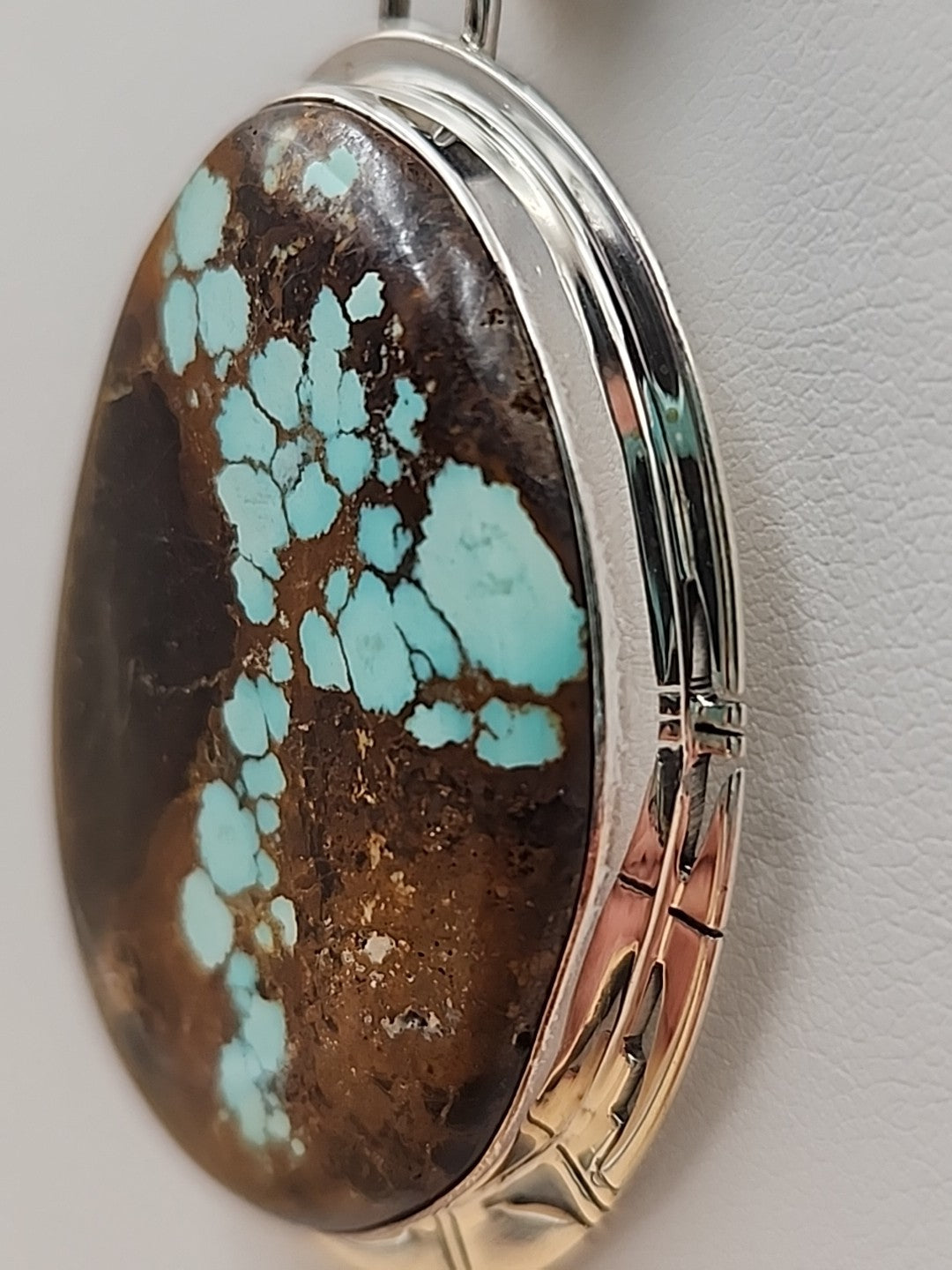 PHILLIP SANCHEZ Navajo Native American  Sterling Silver/ Turquoise Pendant